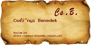 Csányi Benedek névjegykártya