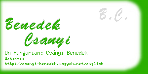benedek csanyi business card
