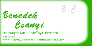 benedek csanyi business card